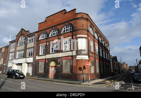 Empty derelict factory and offices at Burslem Stoke on Trent Staffordshire Stock Photo