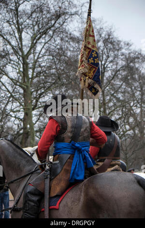 The Mall, London, 26th Jan, 2014. The English Civil War Society march to commemorate the execution of Charles1 in January 1649. Credit:  Colin Hutchings/Alamy Live News Stock Photo