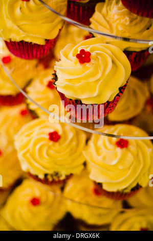 Individual cakes make an alternative to the traditional wedding cake Stock Photo