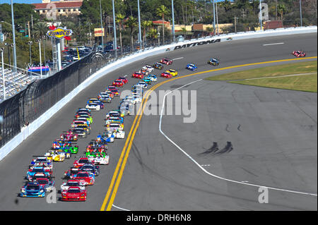 Daytona, Florida, USA. 25th Jan, 2014. The 24 hours Rolex Endurance race at Daytona Speedway part of the newly formed Tudor United Sportscar Championship series. Credit:  Action Plus Sports/Alamy Live News Stock Photo