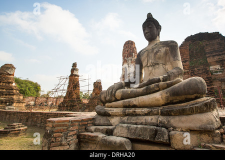 Buddha statue in ruin on Ayutthaya. Stock Photo