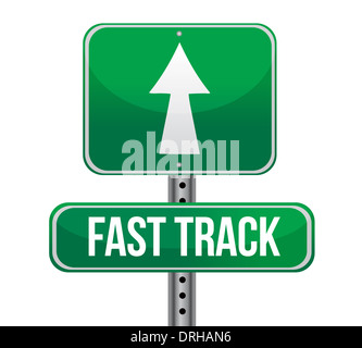 roadsign with a fast track concept illustration design Stock Photo