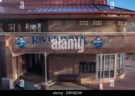 Historic Arkansas Riverwalk in old town Pueblo, Colorado. Stock Photo