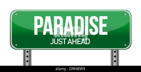 Paradise Rd Sign paradise road sign illustration design over a white background Stock ...