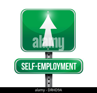 self employment road sign illustration design over a white background Stock Photo