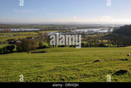Floods in the Severn Vale near Maisemore Stock Photo