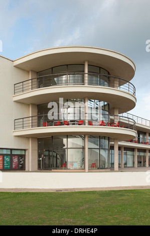 De La Warr Pavilion exterior view clean cut edges design Art Deco style possibly first  Modernist building in Britain Stock Photo