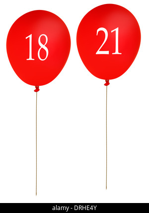 Coming of age party balloons. Stock Photo