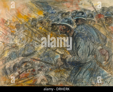 French soldiers, Battle of Verdun, France, WW1 Stock Photo