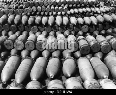 Stack pile of World War One artillery shells Stock Photo, Royalty Free ...