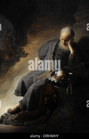 Jeremiah lamenting the destruction of Jerusalem 1630 Rembrandt ...