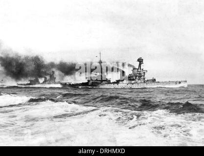 British battlecruisers HMS Indomitable and Inflexible, WW1 Stock Photo