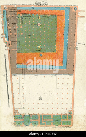 Plan of the Al-Masjid Al-Nabawi Mosque, Medina Stock Photo