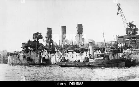 HMS Vindictive an Arrogant class cruiser seen here on 24th April 1918