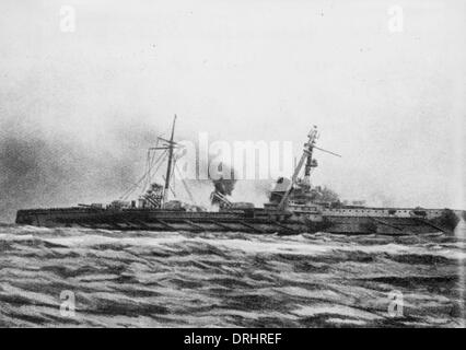 SMS Blucher sunk, Battle of Dogger Bank, 1915 Stock Photo, Royalty Free ...