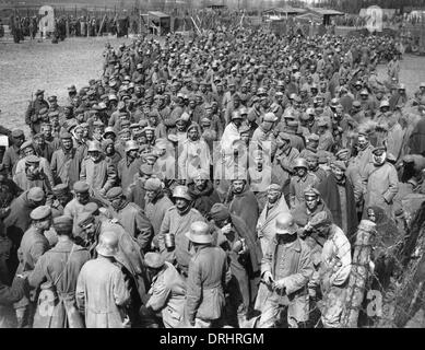 German prisoners near Wanquetin, France, WW1 Stock Photo