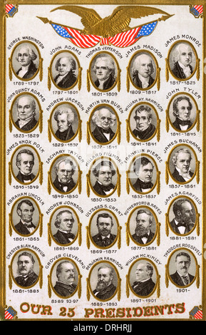 The first 25 Presidents of the United States Stock Photo