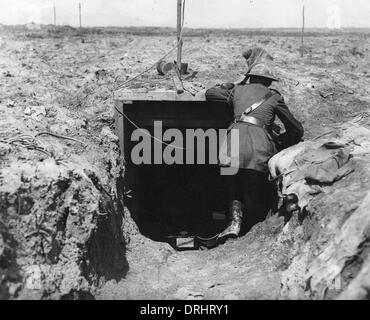 Army Signal Service wireless station, Western Front, WW1 Stock Photo