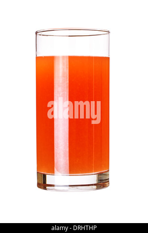 Glass of pink grapefruit juice isolated on white Stock Photo