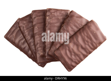 Dark chocolate on a white background Stock Photo