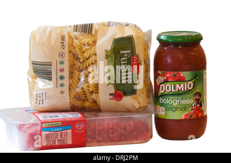 Spaghetti Bolognese Ingredients Stock Photo