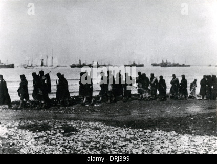 Serbian troops in retreat, WW1 Stock Photo
