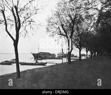 Waterfront at Hankow (Hankou), China Stock Photo