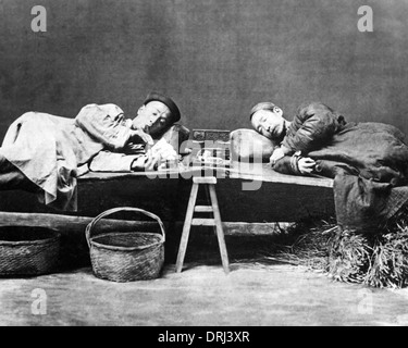 Two opium smokers, China Stock Photo