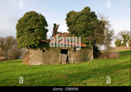 old house ruin in villedieu les poeles, normandy, france Stock Photo