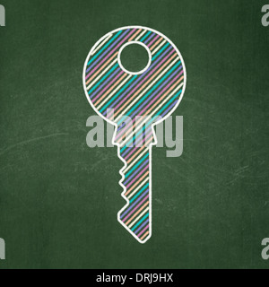 Privacy concept: Key on chalkboard background Stock Photo