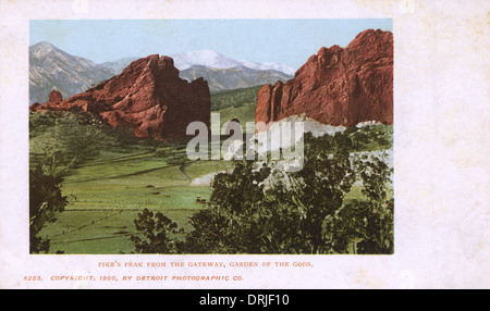 Pike's Peak from The Gateway, Garden of the Gods Stock Photo