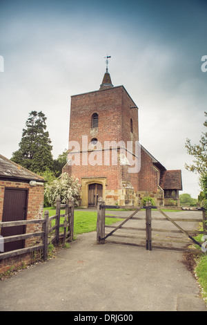 Exterior of All Saints' Church which contains Marc Chagall stained glass windows, Tudeley, Kent, England Stock Photo