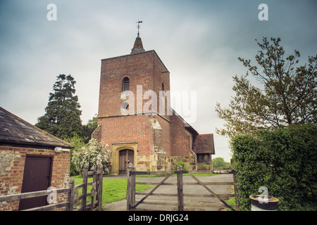 Exterior of All Saints' Church which contains Marc Chagall stained glass windows, Tudeley, Kent, England Stock Photo