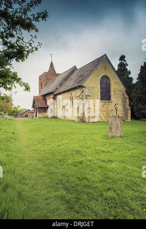 Exterior of All Saints' Church which contains Marc Chagall stained glass windows, Tudeley, Kent, England Stock Photo