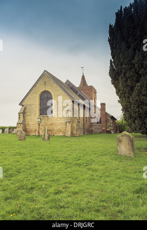 Exterior of All Saints' Church which contains Marc Chagall stained glass windows, Tudeley, Kent, England Stock Photo