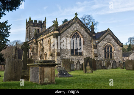 Holy Trinity Parish Church, Ashford in the Water near Bakewell, Derbyshire Stock Photo