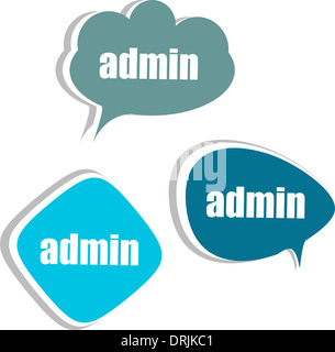 admin words on modern banner design template. set of stickers, labels, tags, clouds Stock Photo