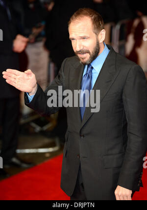 London, England UK : Ralph Fiennes arrive on the redcarpet of The Invisible Woman Premiere at the Odeon Cinema Kensington in London, 27th January 2014, Photo by See Li/Alamy Live News Stock Photo