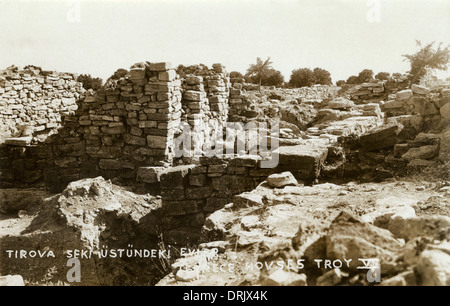 Ruins at Hisarlik / Troy - Deposits of Phase VI Stock Photo