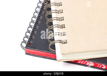 Close up of ring binder hard cover book isolated on white. Stock Photo