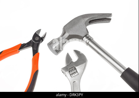 Bricolage tools on white background Stock Photo
