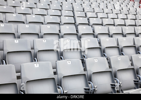 Empty seats in a sports stadium Stock Photo