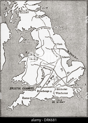 Roman Britain Map Stock Photo - Alamy