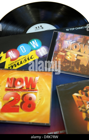NOW music chart songs CD's and records Stock Photo