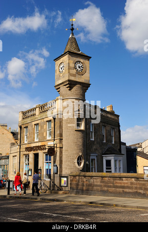 The Clock Tower (now Pizza Express) in Stockbridge beside the Water of Leith, Edinburgh, Scotland Stock Photo