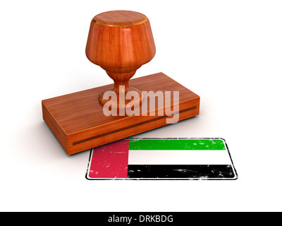 Rubber Stamp United Arab Emirates flag (clipping path included) Stock Photo