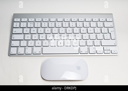 Wireless Apple Mac keyboard and mouse Stock Photo
