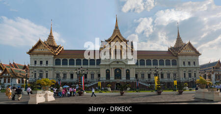 The Grand Palace, Royal Palace, residence of the Kings of Bangkok is located right next to the Wat Phra Kaeo, Bangkok, Thailand. Asia. Stock Photo