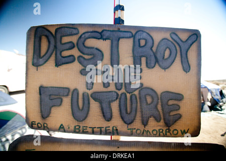 Wasteland Weekend in the Mojave Desert, near California City, California, in 2012, post apocalyptic Mad Max party Stock Photo