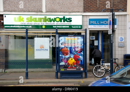 Maidstone, Kent, England, UK. UK Skunkworks shop in Mill Street. 'One stop shop for lifestyle accessories' Stock Photo